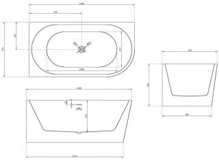 Акриловая ванна ABBER AB9257-1.5 L 150x78см левая белый